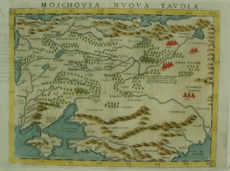Item #M7269 Moschovia Nuova Tavola / [verso:] Moscovia secunda tavola nuova d'Asia. Ptolemy, Girolamo Ruscelli.