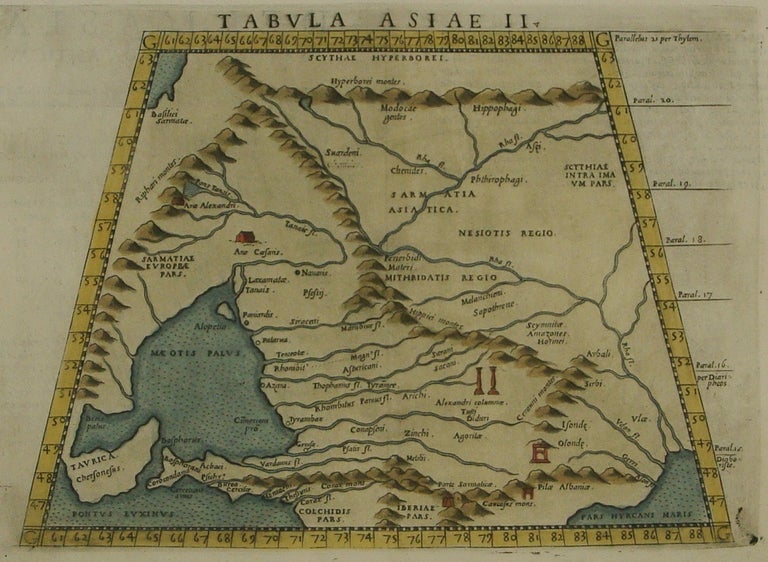 Item #M7272 Tabula Asiae II / [verso:] Del l'Asia, Tavola seconda antica. Ptolemy, Girolamo Ruscelli.