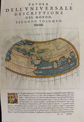 Item #M7336 Tavola Dell' Universale descrittione del mondo, secondo tolomeo. Ptolemy, Giovanni...