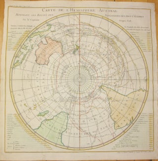 Item #M7380 Carte De L'Hemisphere Austral. Captain James Cook