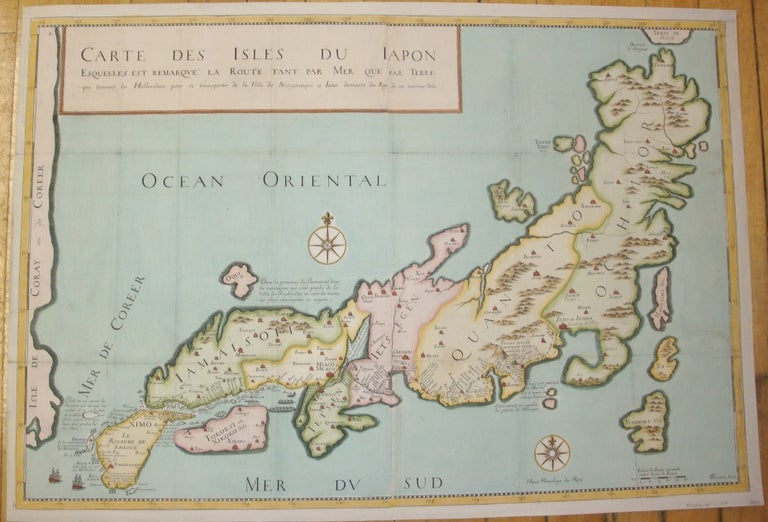 Item #M7422 Carte des Isles du Japon Esquelles est Remarque la Route tant par Mer que par Terre que tiennent les Hollandois pour se transporter de la Ville de Nangasaqui a Iedo demeure du Roy de ces mesmes Isles. Jean-Baptiste Tavernier.