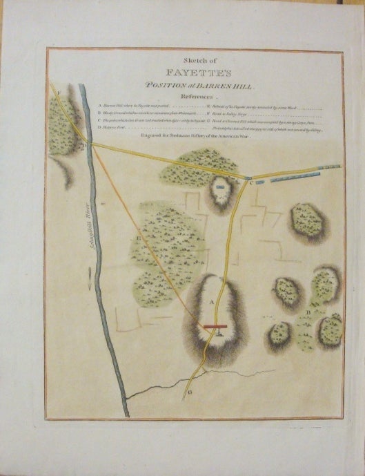 Item #M7473 Sketch of Fayette's Position at Barren Hill. Charles Stedman.