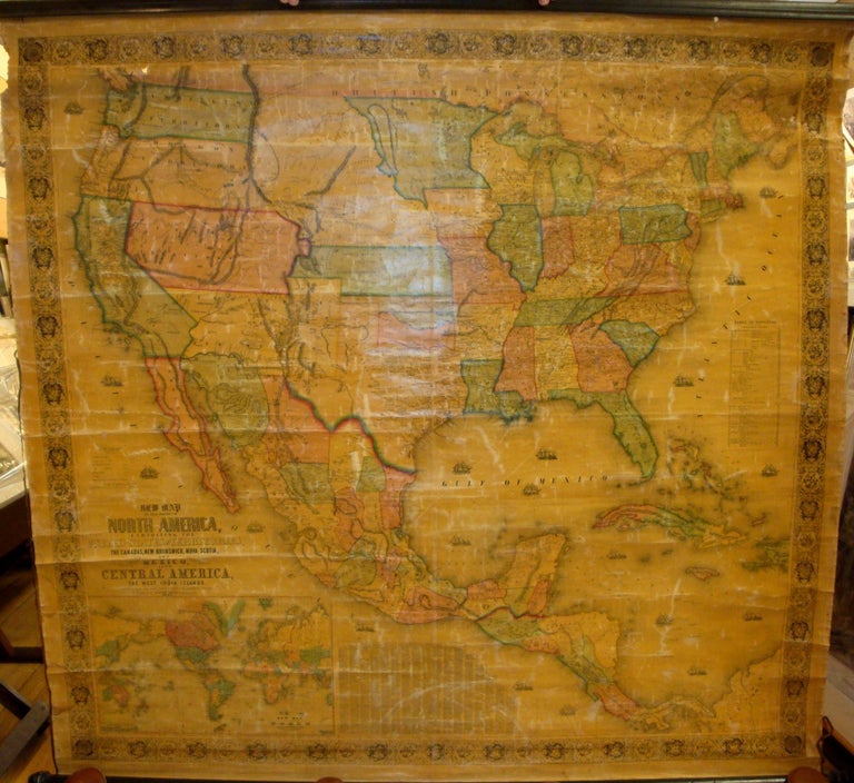 Item #M7535 New Map of that Portion of North America, Exhibiting the United States and Territories, the Canadas, New Brunswick, Nova Scotia, and Mexico, Also Central America, and the West India Islands. Compiled from the Most Recent Surveys, and Authentic Sources. Jacob Monk.