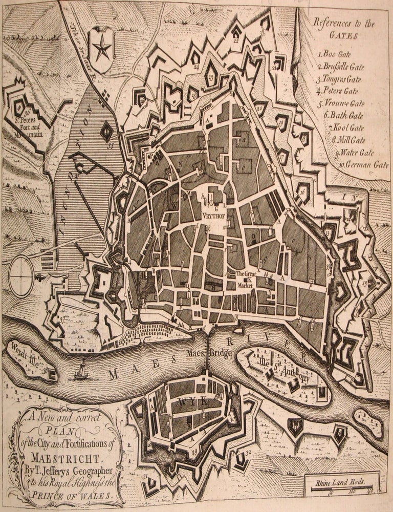Item #M7602 A new and correct Plan of the City and Fortifications of Maestricht. By T. Jefferys Geographer to his Royal Highness the Prince of Wales. T. Jefferys.
