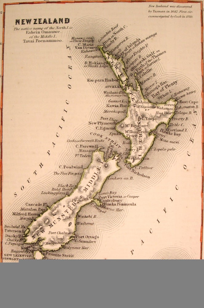 Item #M7613 New Zealand. The native name of the North I. is Eahein Omauwe of the Middle I. Tavai Poenammoo. J H. Colton.