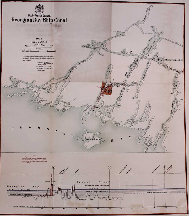 Item #M7918 Georgian Bay Ship Canal. A. St Laurent, C. R. Coutlee, S. J. Chapleau.