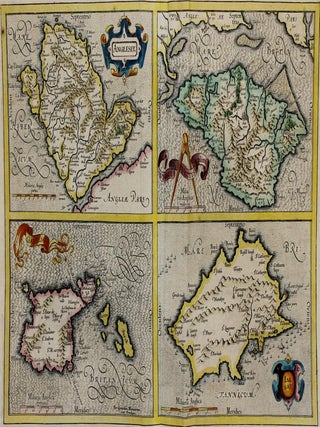 Item #M7973 Anglesey; Wight Vectis, Olim; Garnesay; Iarsay. Mercator, H. Hondius
