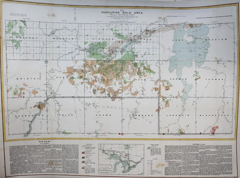Item #M8107 Map of the Porcupine Gold Area. A G. Burrows, W R. Rogers.
