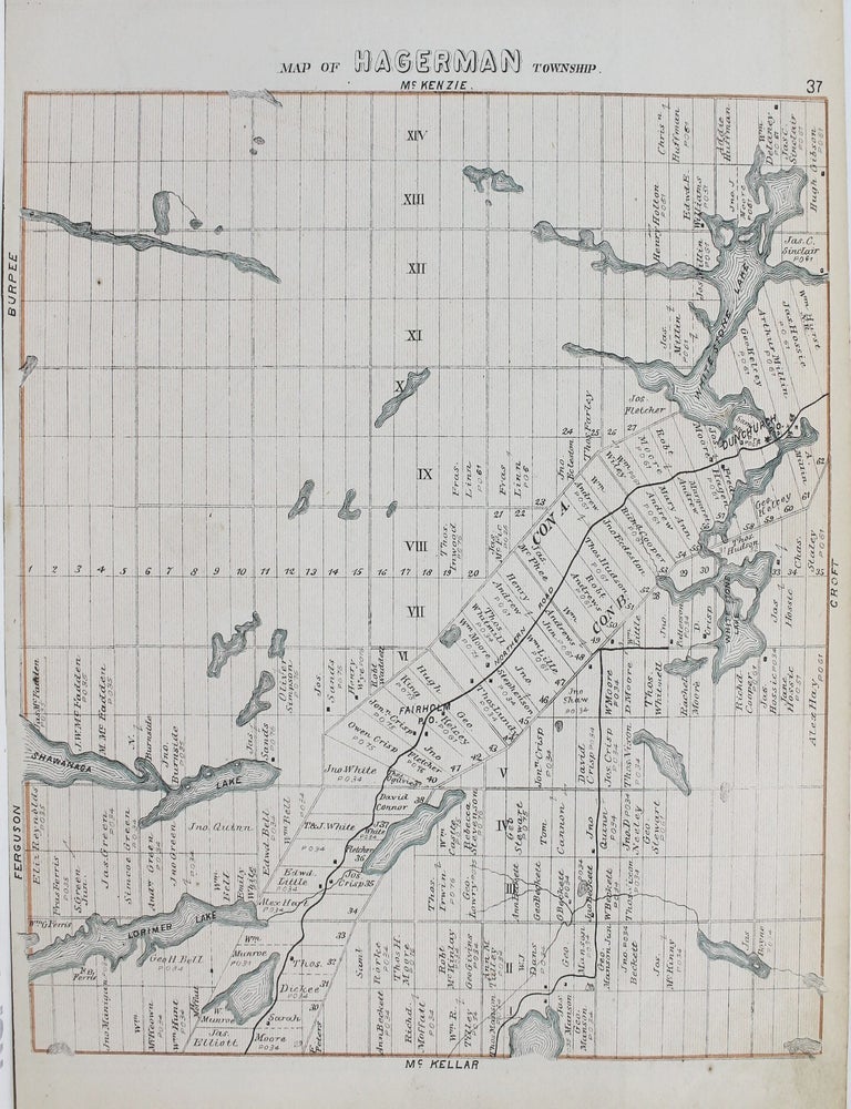 Item #M8220 Map of Hagerman Township. John Rogers.