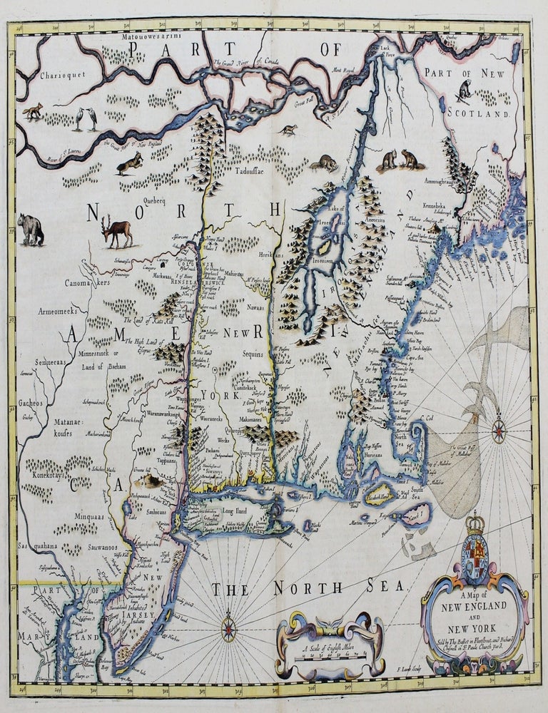Item #M8290 A Map of New England and New York. John Speed.