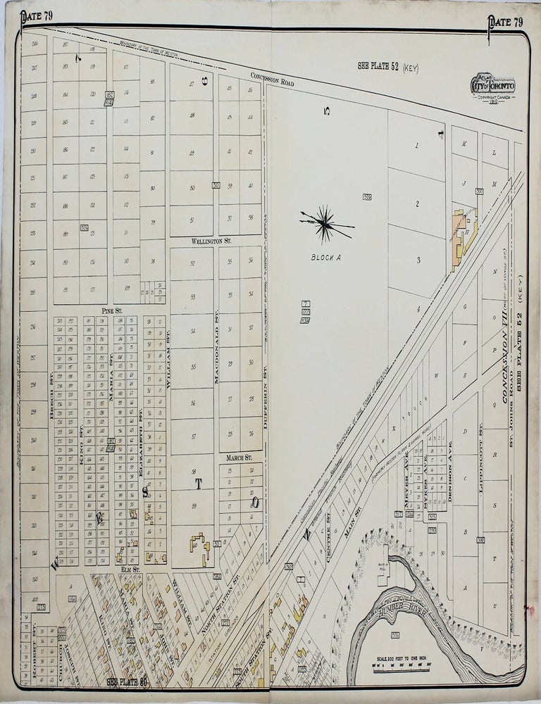 Item #M8322 Atlas of Toronto Plate 79 [ Main St., Dufferin St. & Wellington St.). Charles Edward Goad.