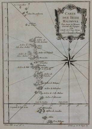 Item #M8331 Carte Des Isles Maldives Pour Servir a L'Histoire Generale des Voyages. Bellin