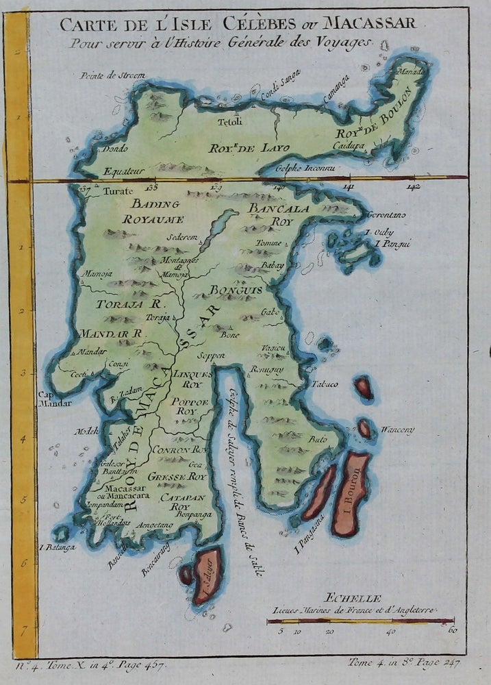 Item #M8332 Carte de L'isle Celebes ou Macassar Pour servir a 'Histoire Generale des Voyages. Bellin.