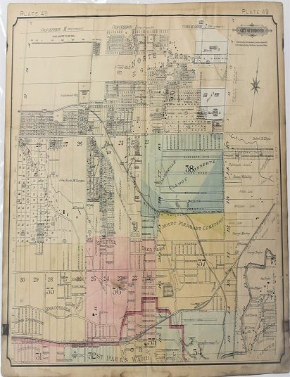 Item #M8382 City of Toronto Plate 49 [North Toronto, Eglington Ave. & Yonge St.]. Charles Edward Goad.