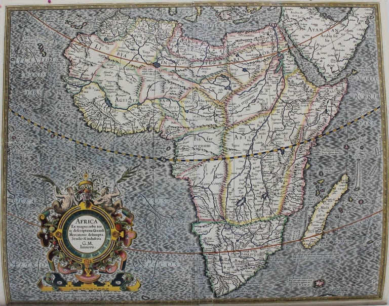 Item #M8419 Africa Ex magna orbis terre descriptione Gerardi Mercatoris desumpta Studio & insustrai G.M. Iunioris. Gerhard Mercator, Henricus Hondius.