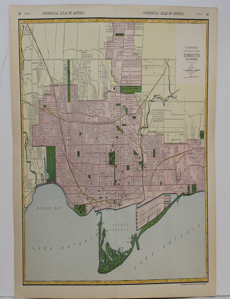 Item #M8531 The Rand-McNally New Commercial Atlas Map of Toronto and Environs. Rand-McNally.