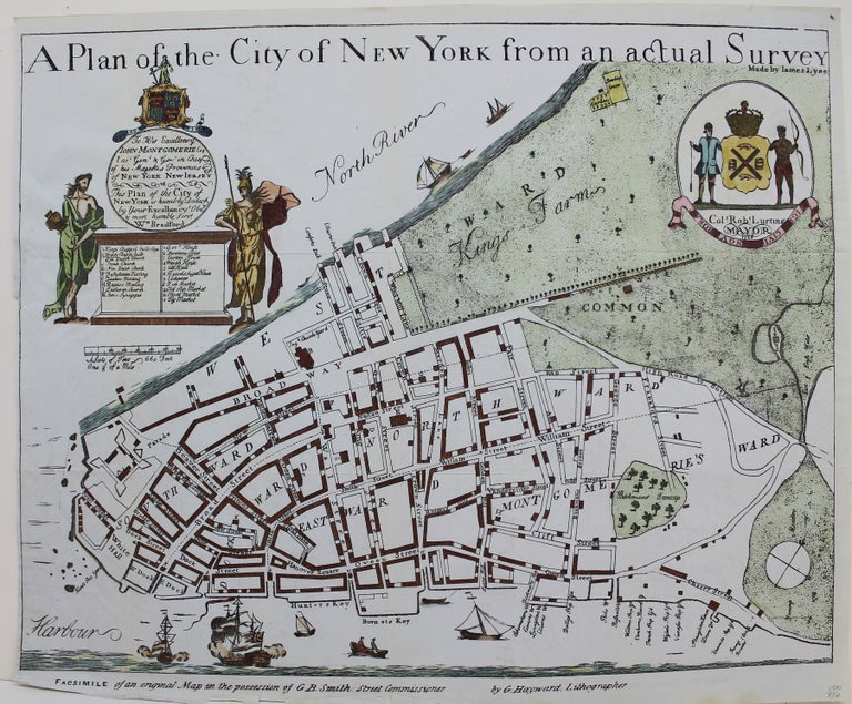 Item #M8540 A Plan of the City of New York from an actual Survey. James Lyne.