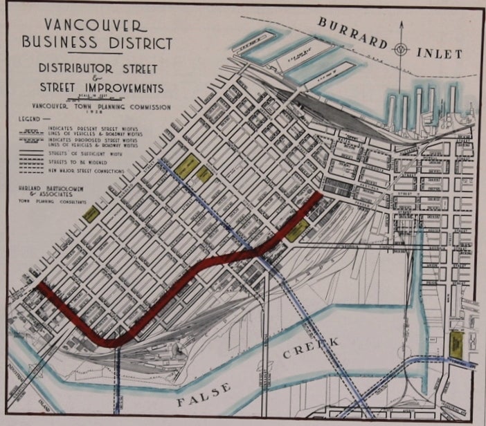 Item #M8746 Vancouver Business District Distributor Street and Street Improvements. Harland Bartholomew, Associates.