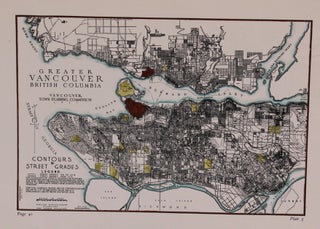 Item #M8751 Greater Vancouver British Columbia Contours & Street Grades. Harland Bartholomew,...