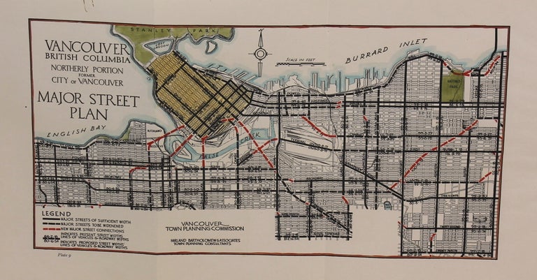 Item #M8757 Vancouver British Columbia Northerly Portion Former City of Vancouver Major Street Plan. Harland Bartholomew, Associates.