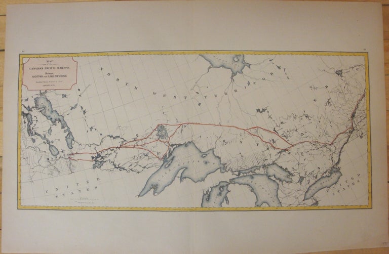 Item #M901 Map of the Canadian Pacific Railway between Manitoba and Lake Nipissing. Sandford Fleming.