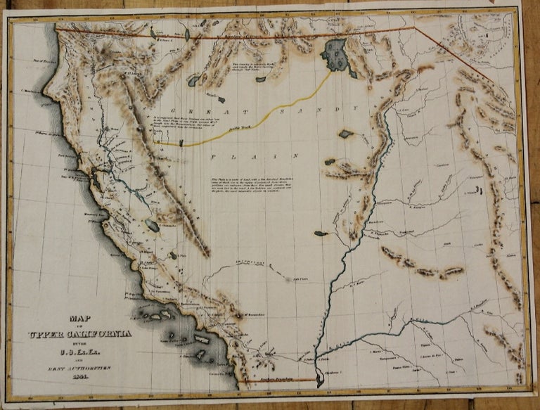 Item #M9029 Map of Upper California. Charles Wilkes.