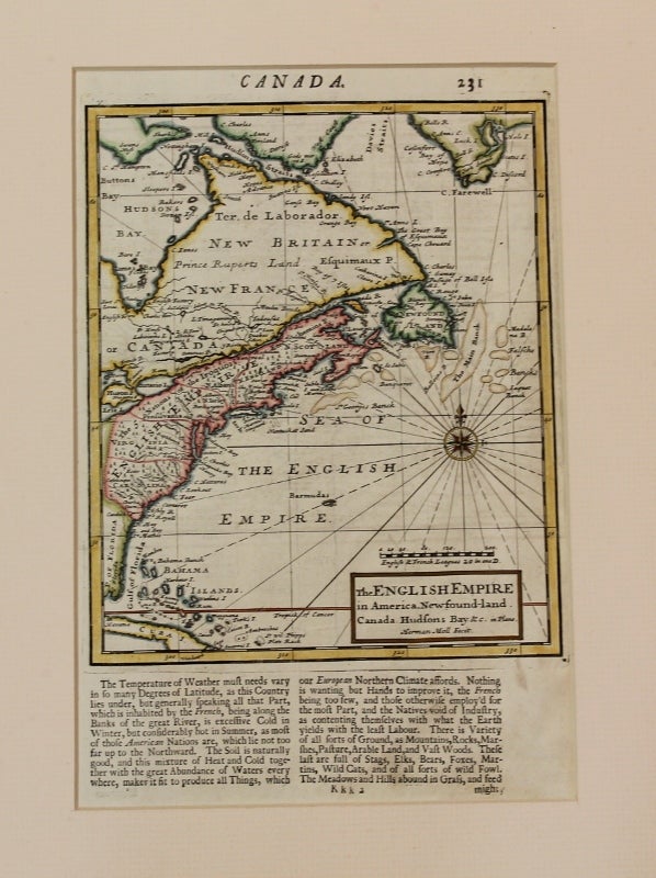 Item #M9030 Canada. The English Empire in America, Newfound-land. Canada.Hudsons Bay & c. Herman Moll.