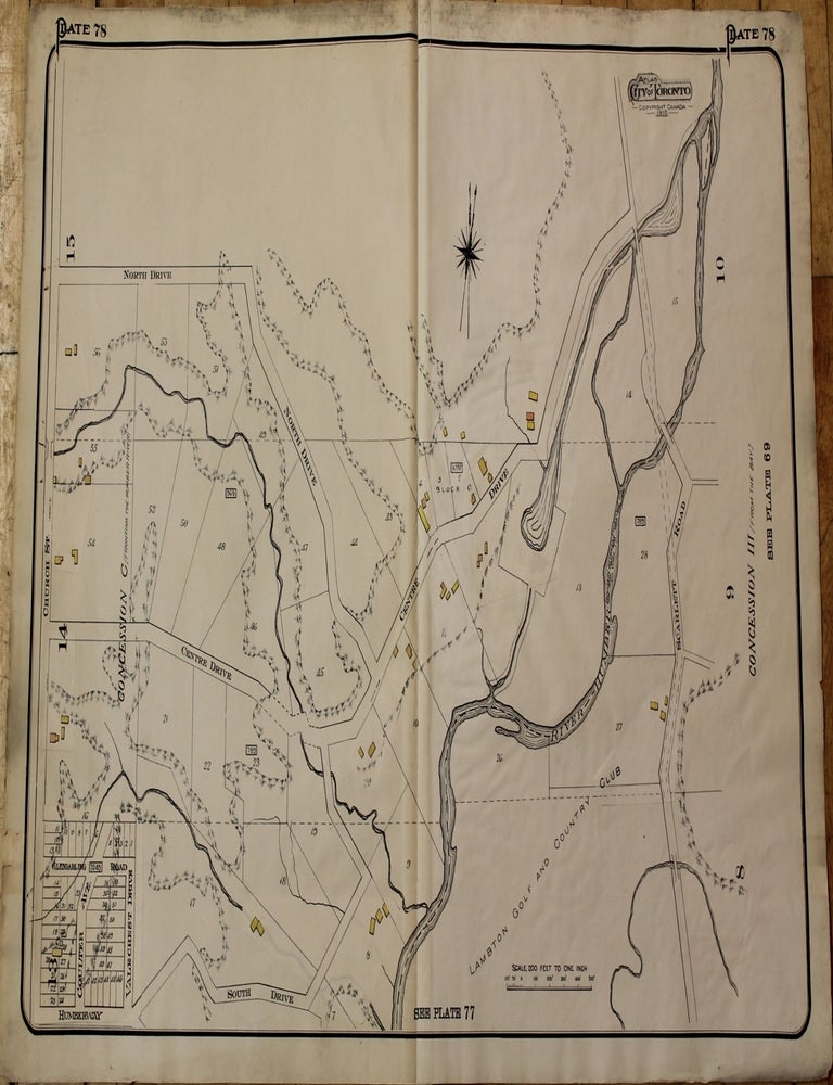 Item #M9041 Atlas City of Toronto Plate 78 [Church St.,Scarlett Rd. & Humber River]. Charles Edward Goad.