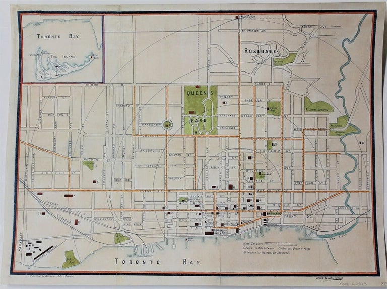 Item #M9109 Map of Toronto Downtown (Queens Park). S R. G. Penson.