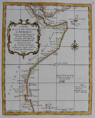Item #M9159 Carte de la Coste Orientale D'Afrique Depuis le XIII.e Dégré de Latitude...