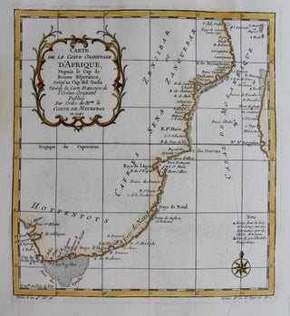 Item #M9161 Carte de la Coste Orientale D'Afrique, Depuis la Cap de Bonne Esperance. Jacques...