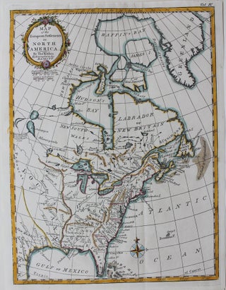 Item #M9214 Map of the European Settlements in North America. Thomas Kitchin