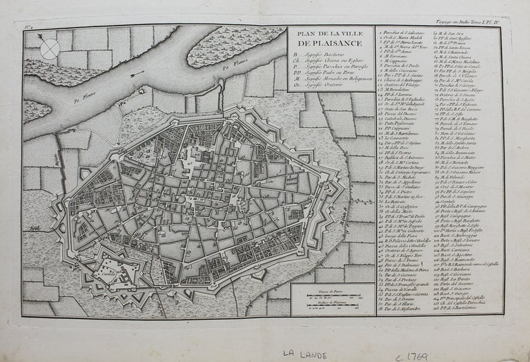 Item #M9311 Plan de la Ville de Plaisance. Joseph Jerome Lalande.