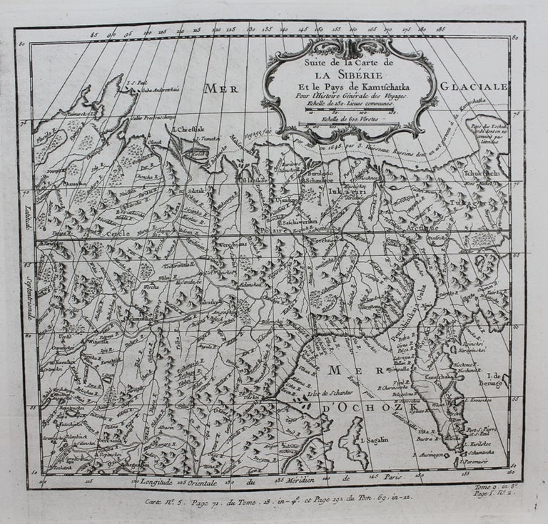 Item #M9414 Suite de la Carte de la Siberie et le Pays de Kamtschatka. Jacques Nicolas Bellin.