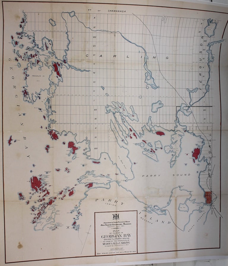 Item #M9563 Plan of the Islands in Georgian Bay, District of Parry Sound, in Front of the Townships of McDougal & Carling. J H. Burd.