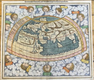 Item #M9583 Ptolemaisch General tafel / die halbe kugel der Weldt. Sebastian Munster