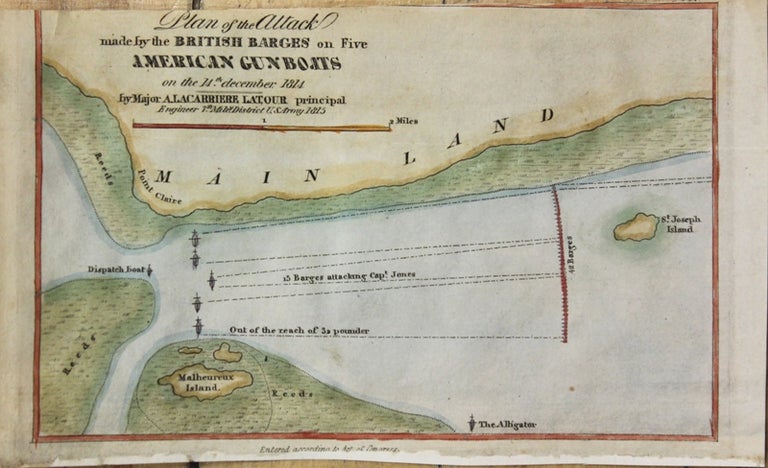 Item #M9633 Plan of the Attack made by the British Barges on Five American Gunboats. A. Lacarriere Latour.