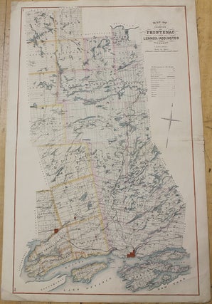 Item #M9726 Map of Counties of Frontenac and Lennox and Addington Ontario. C R. Allen
