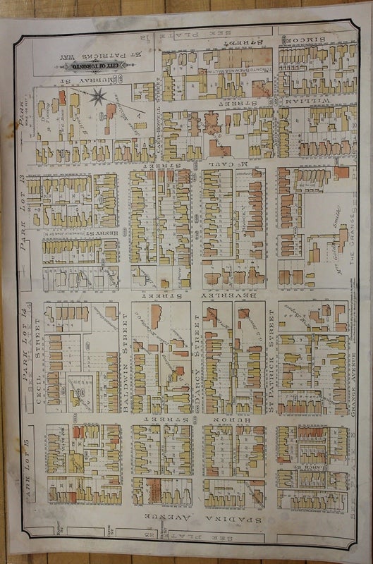 Item #M9760 City of Toronto Plate 11 [Spadina Ave., Cecil St., Simcoe St., Grange Ave.]. Charles E. Goad.