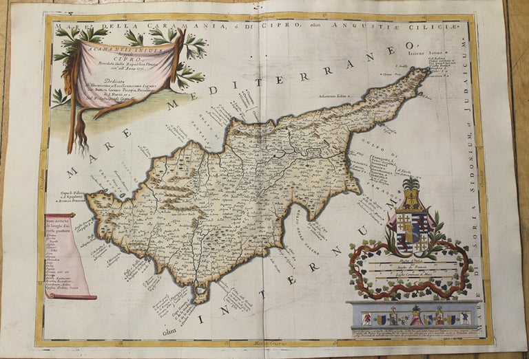 Item #M9783 Acamantis Insula, hoggidi Cipro, Posseduta dalla Republica Veneta sin’all’anno 1571. Coronelli.