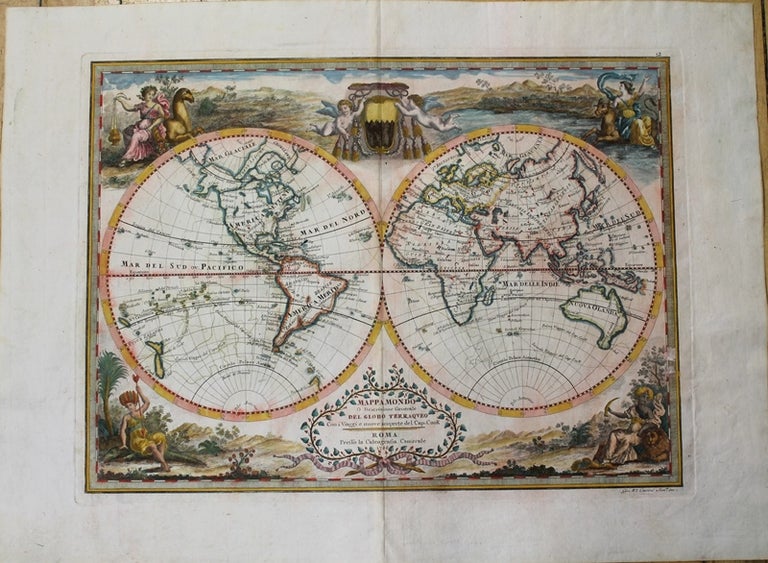 Item #M9841 Mappa Mondo O Descrizione Generale Del Globo Terraqveo. Giovanni Maria Cassini.
