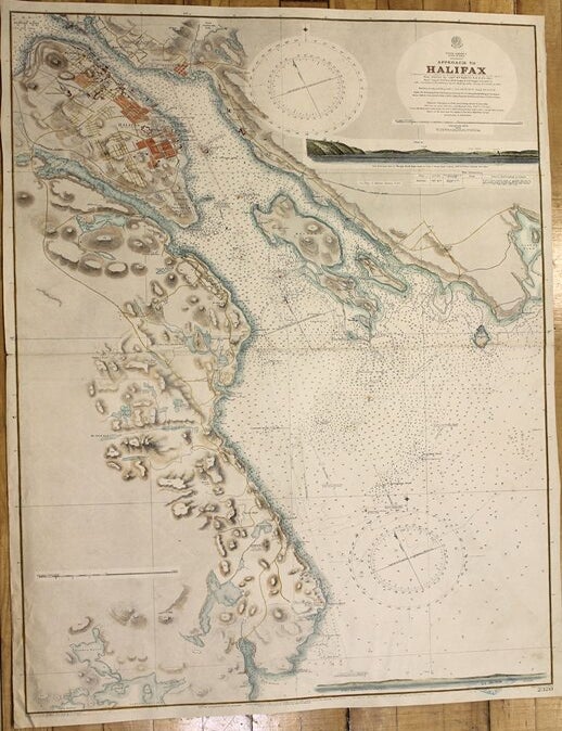 Item #M9852 North America Nova Scotia Approach to Halifax. Capt. H. W Bayfield.