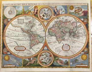 Item #M9858 A New And Accurat Map of the World Drawne according to ye truest Descriptions latest...