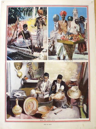 Item #P2366 Men of India: Village Mat Makers / The Fruit Seller / Brass and Copper Smiths. Mac...