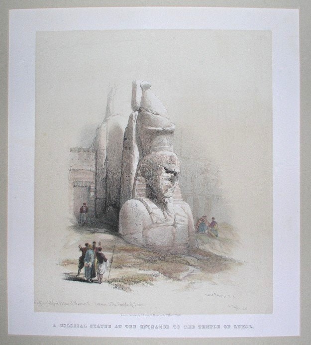 Item #P442 A Colossal Statue at the Entrace to the Temple of Luxor. David Roberts.