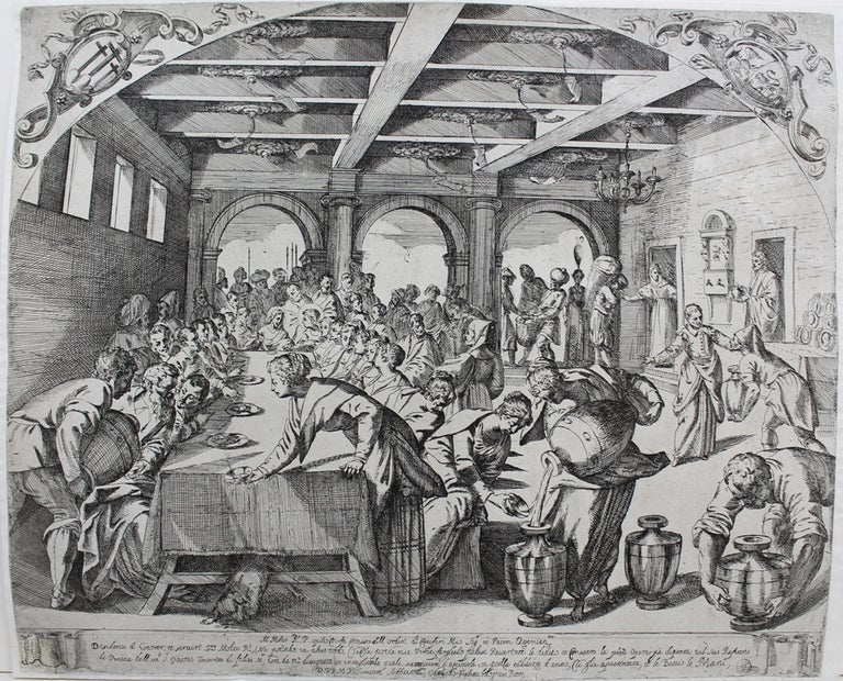 Item #P4515 Al Molto R.P. Opilis..... [The Wedding Feast at Cana, after Tintoretto's 1561 painting in S. Maria della Salute.]. Jacopo Tintoretto.