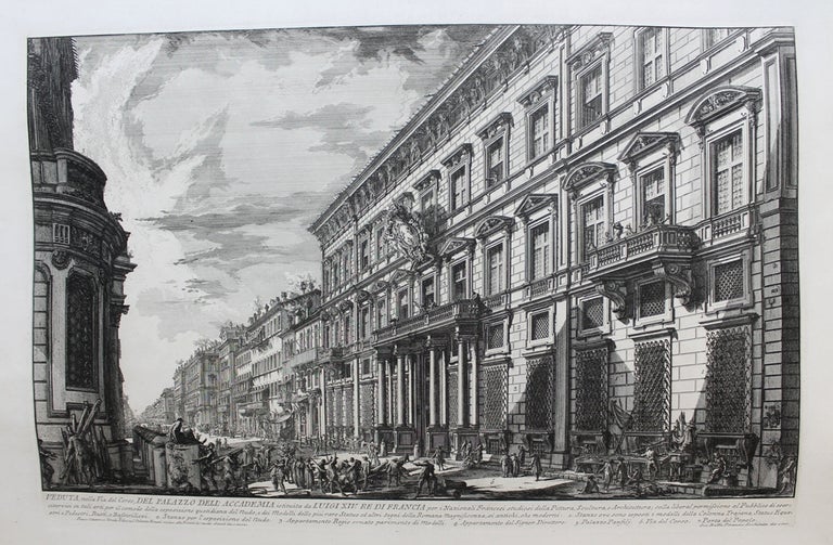 Item #P4521 Veduta, nella Via del Corso, Del Palazzo Dell Accademia istituita da Luigi XIV. Giovanni Battista Piranesi.