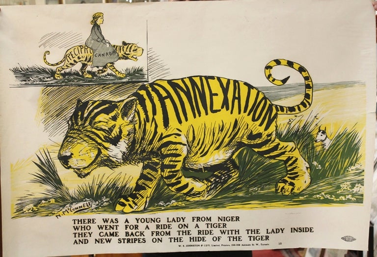 Item #P5131 Annexation; There Was A Young Lady From Niger Who Went For A Ride On A Tiger They Came Back From The Ride With The Lady Inside And New Stripes On The Hide Of The Tiger. N. McConnell.