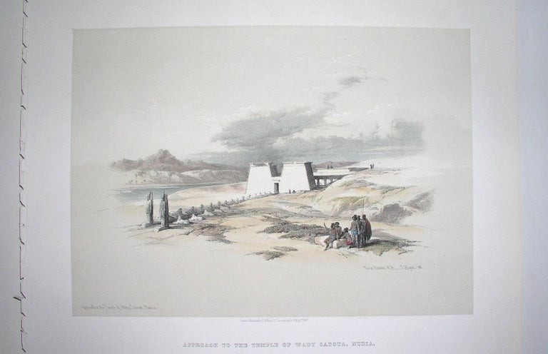 Item #P518 Approach to the Temple of Wady Saboua, Nubia. David Roberts.