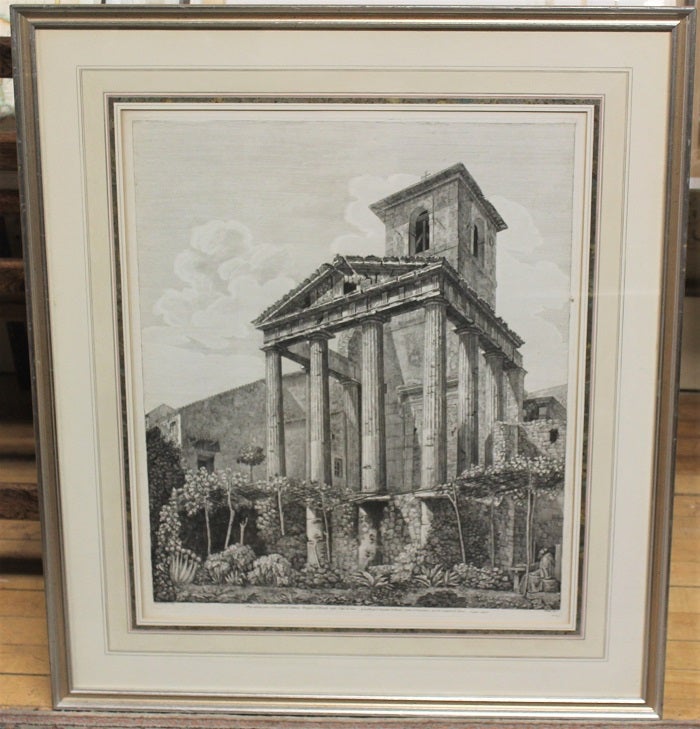 Item #P5208 Altra Veduta Presa a Levante del Celebrato Tempio d' Ercole nella Citta di Cora. Luigi Rossini, 1790–1857.